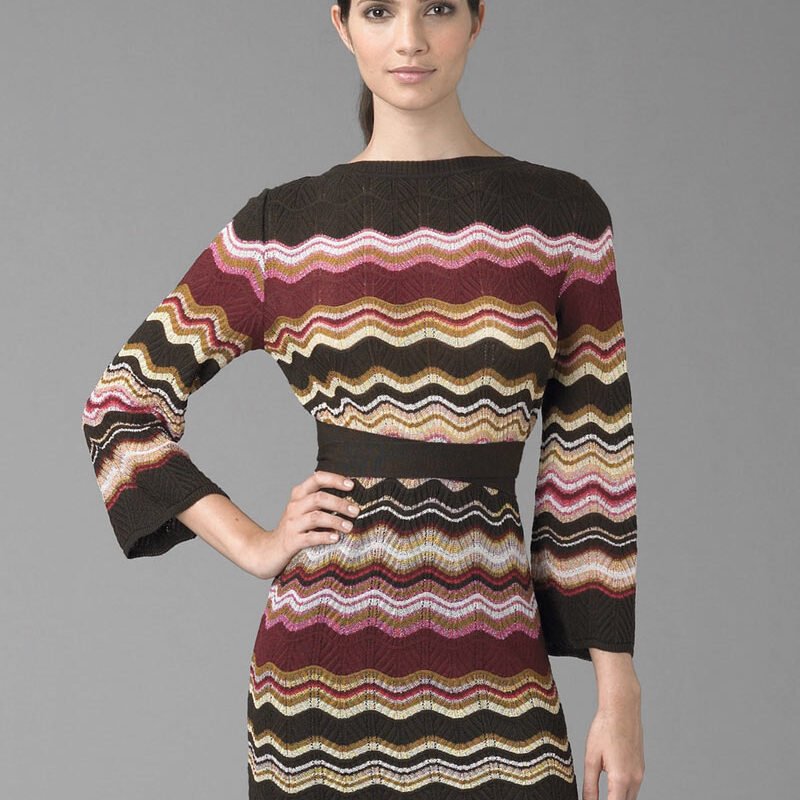 Retro Waves Knit Midi Dress