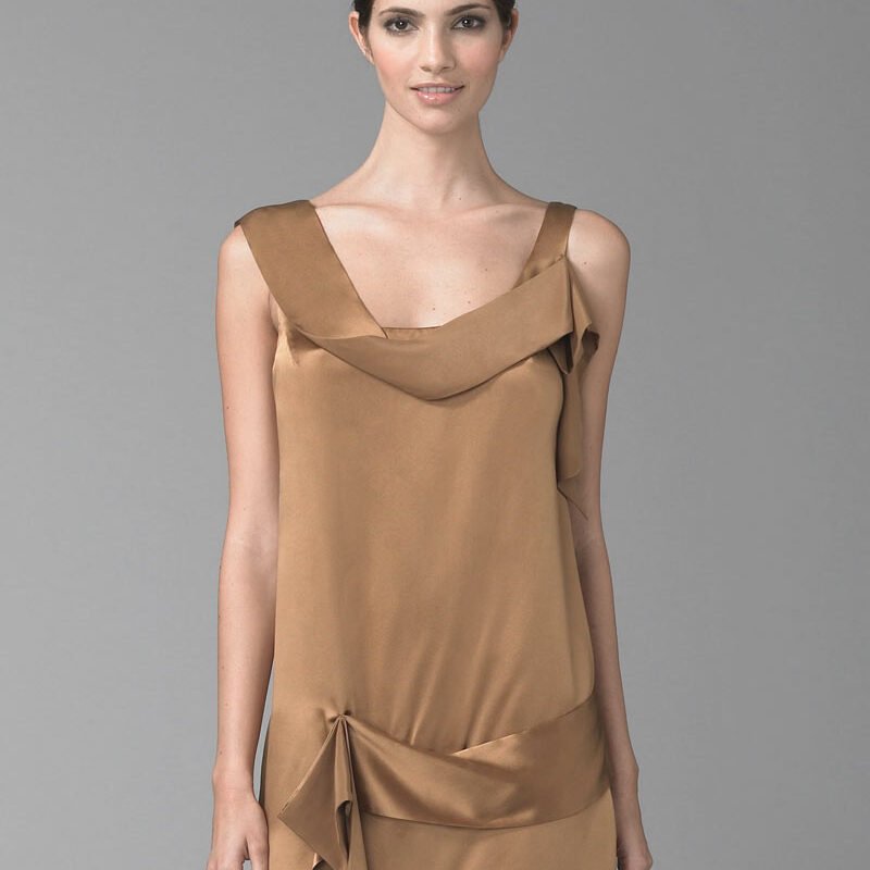 Satin Bronze Draped Cowl