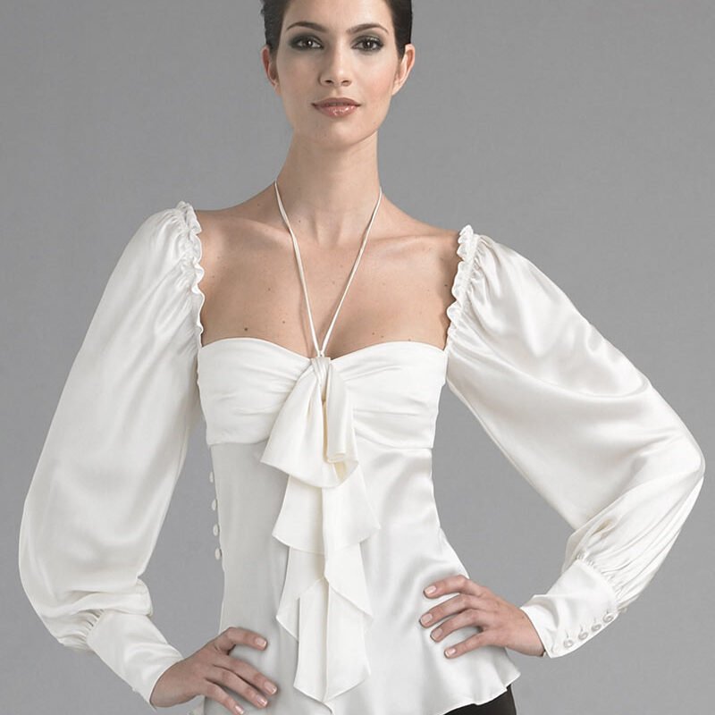 Romantic Ruffle Front Corset Blouse