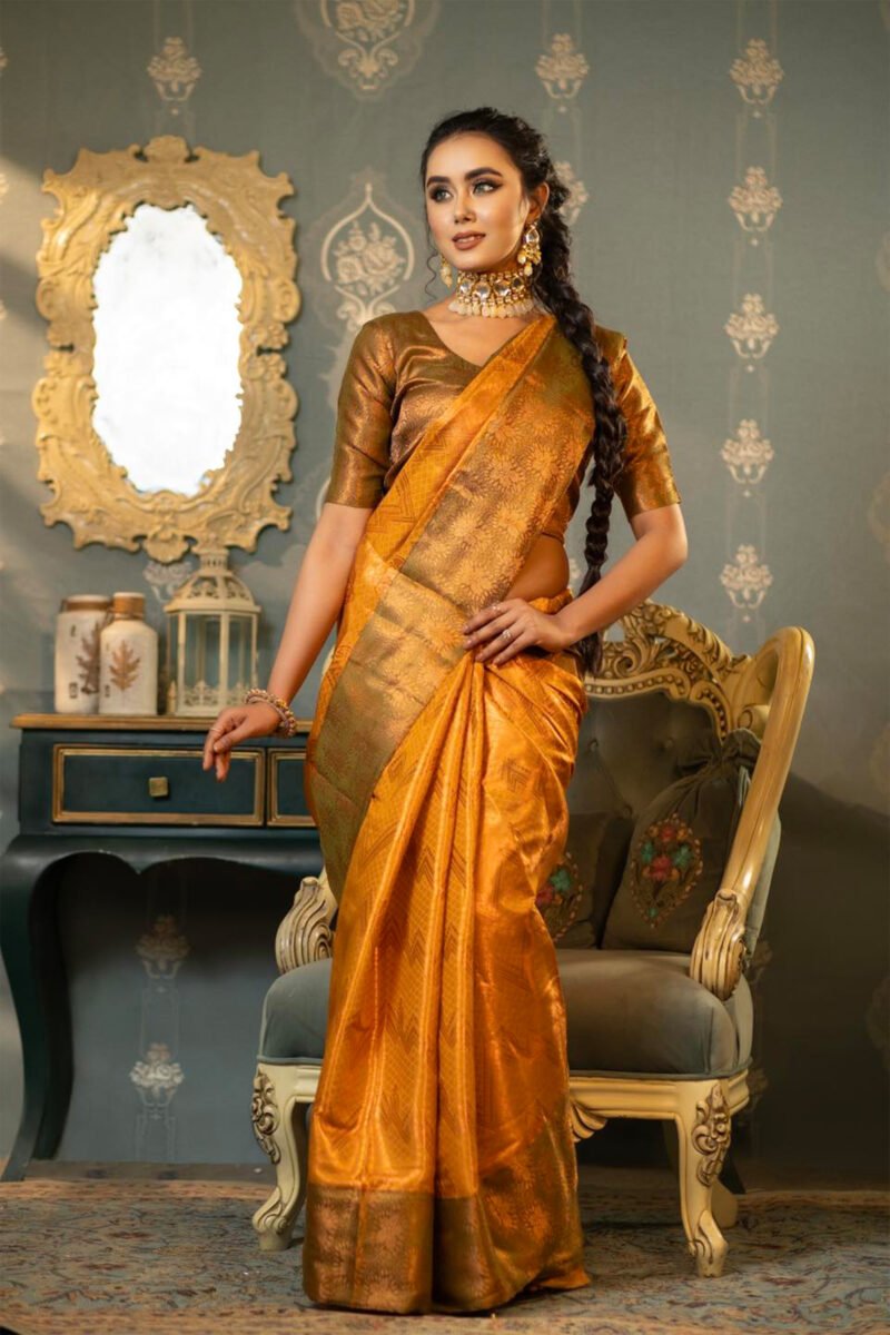 Vintage Glow Zari Saree