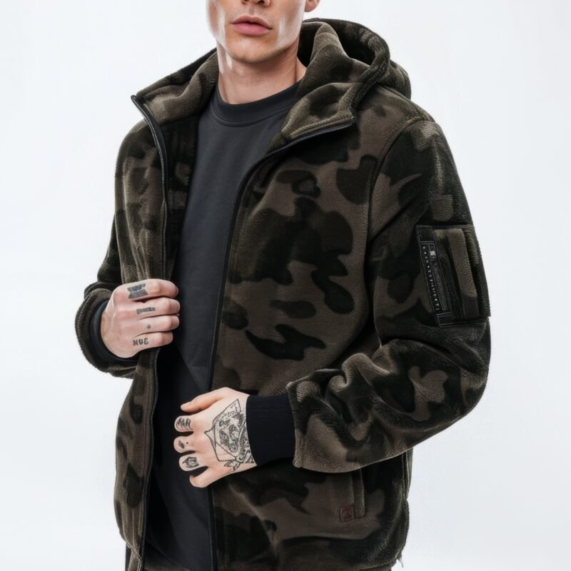 Tactical Fleece Camo Hoodie Jacket