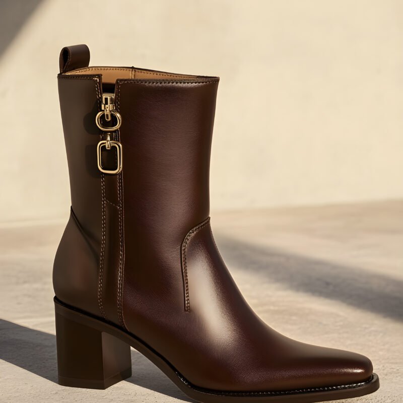 Caramel Path Buckle Boots