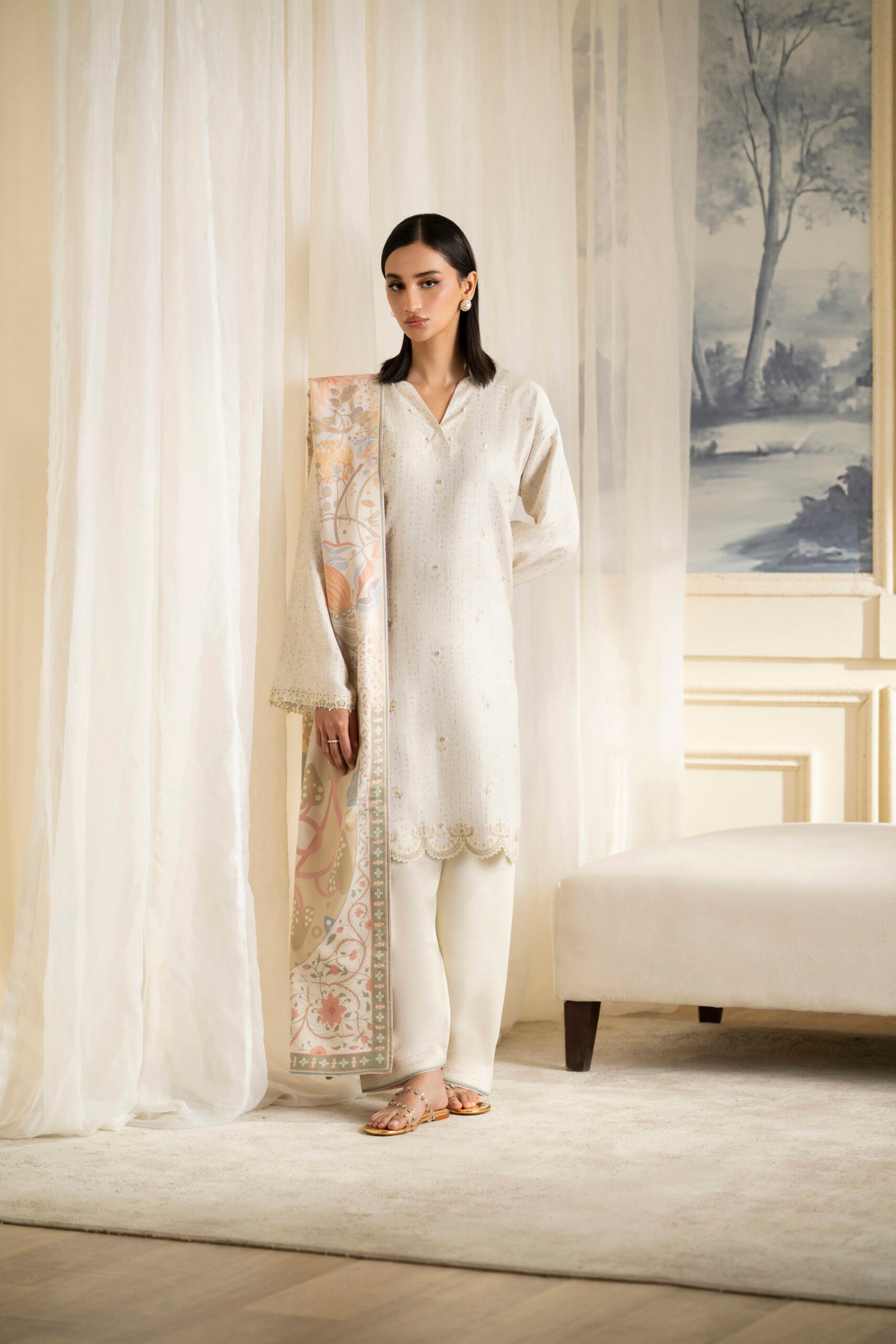 Ivory Soft Embroidered Classic Suit