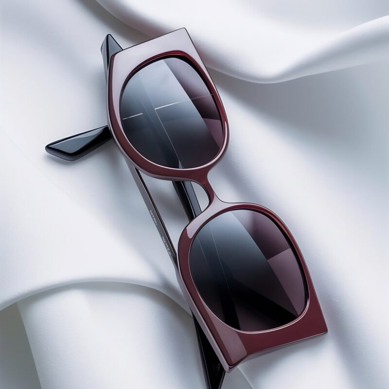 Burgundy Sculpted Fashion Frames