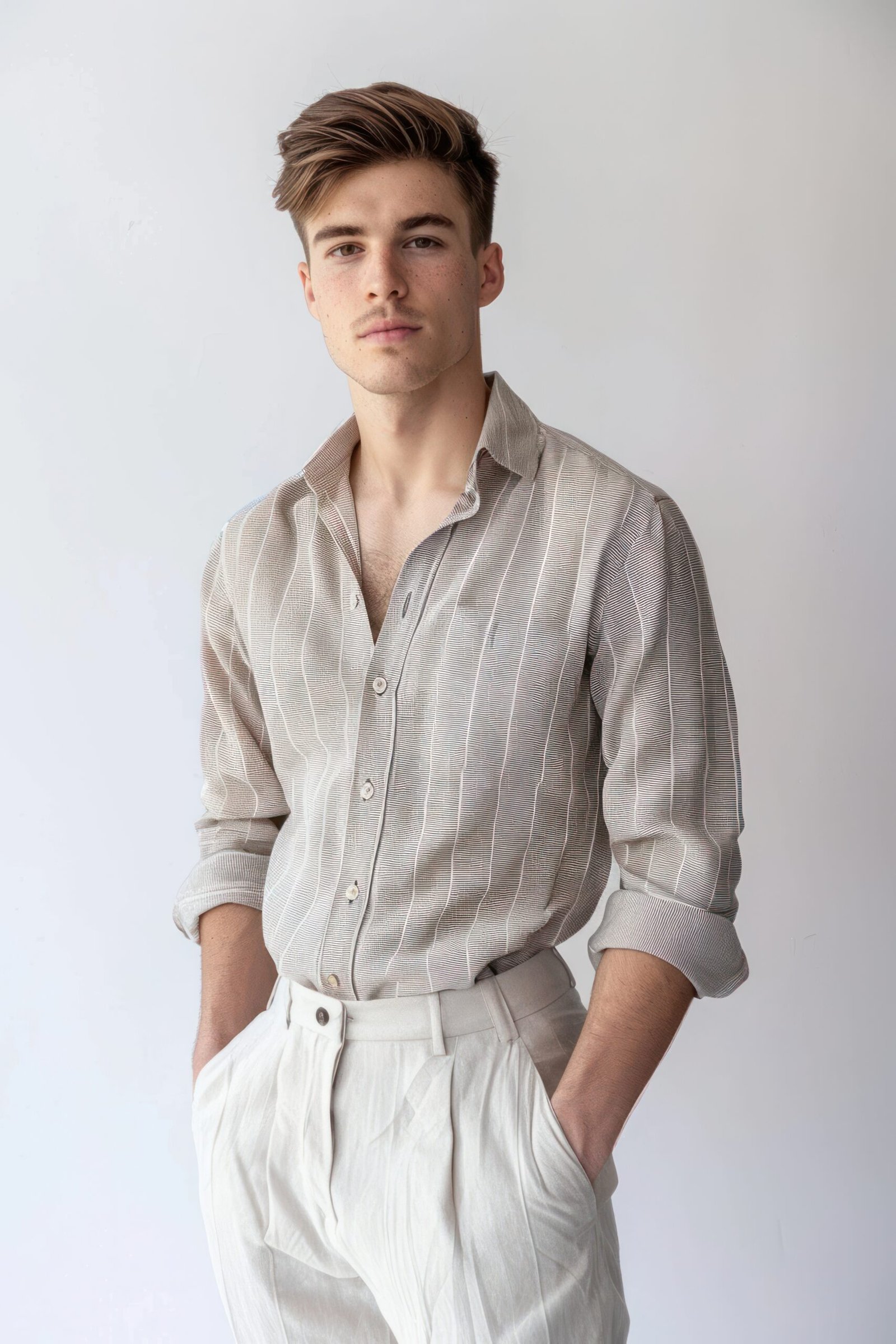 Minimalist Linen Striped Shirt