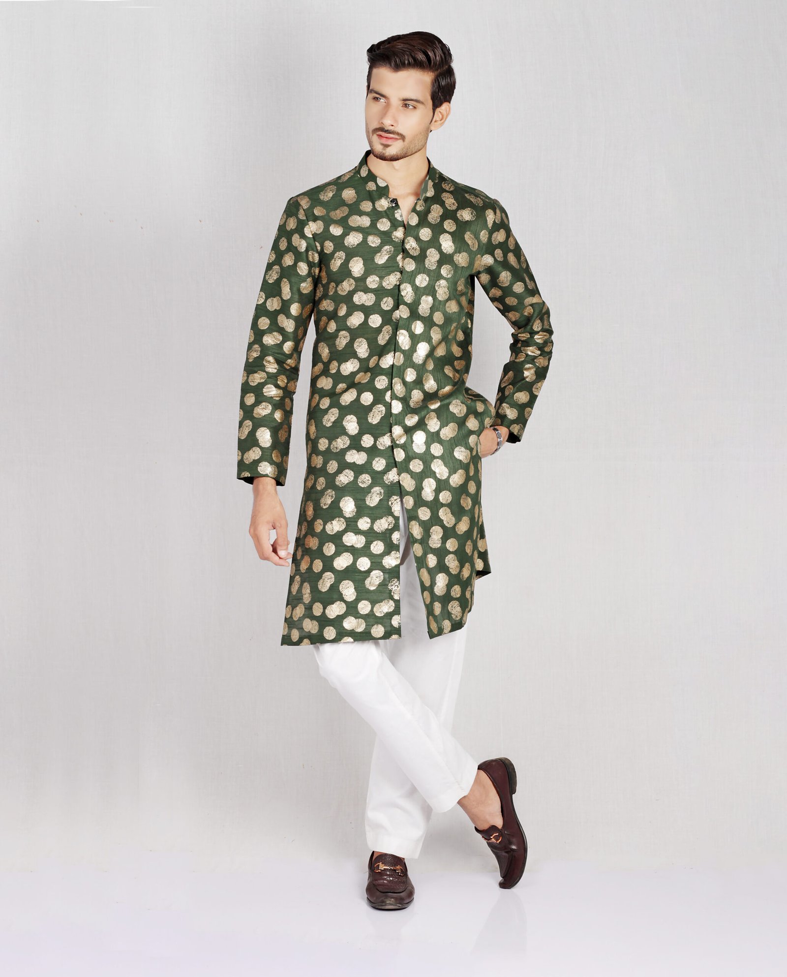 Green & Gold Festive Sherwani