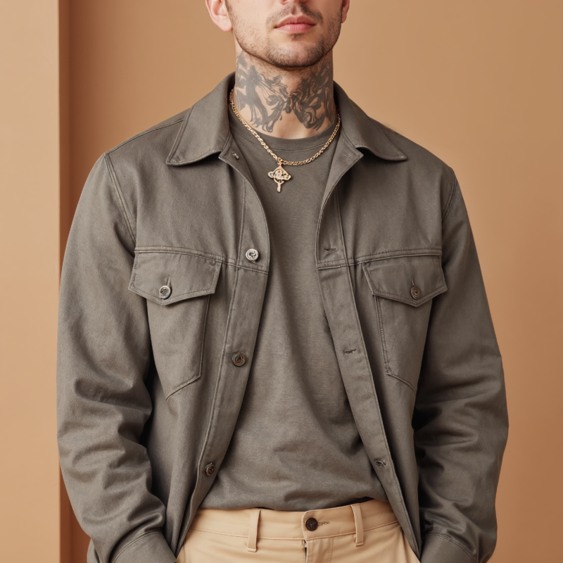 Urban Olive Overshirt Style