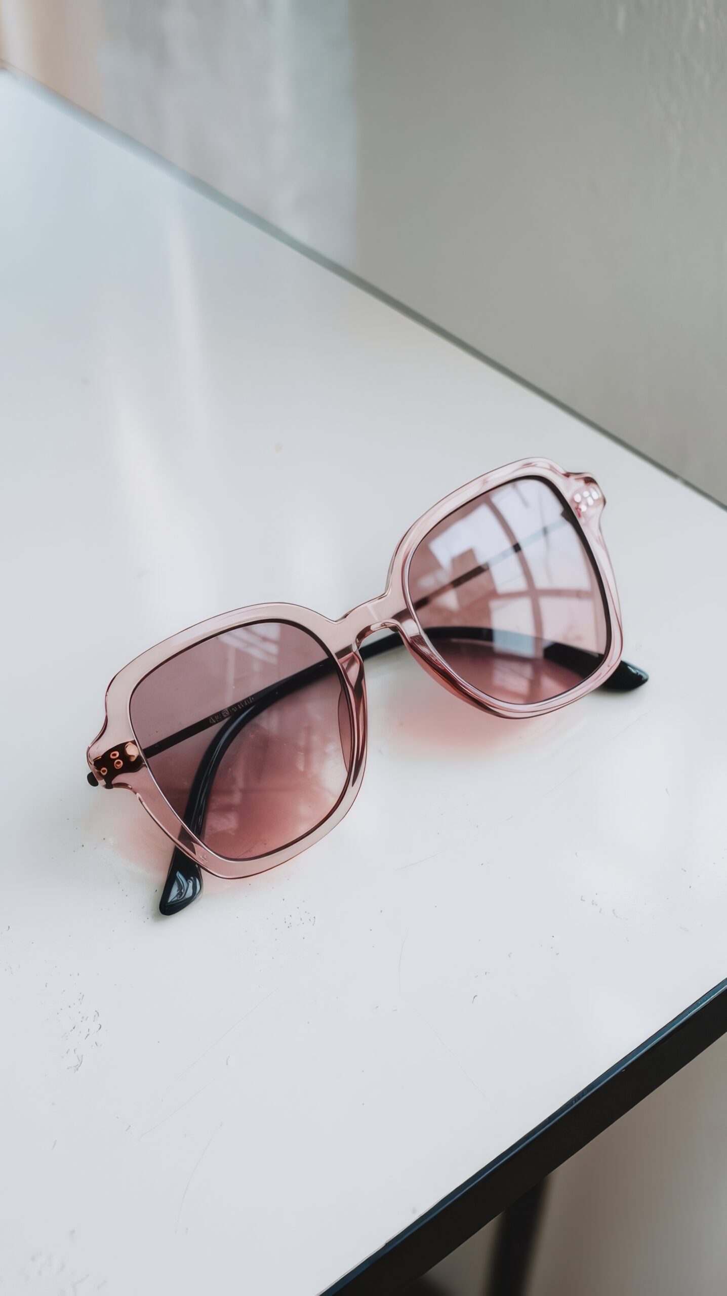 Soft Rose Square Sunglasses