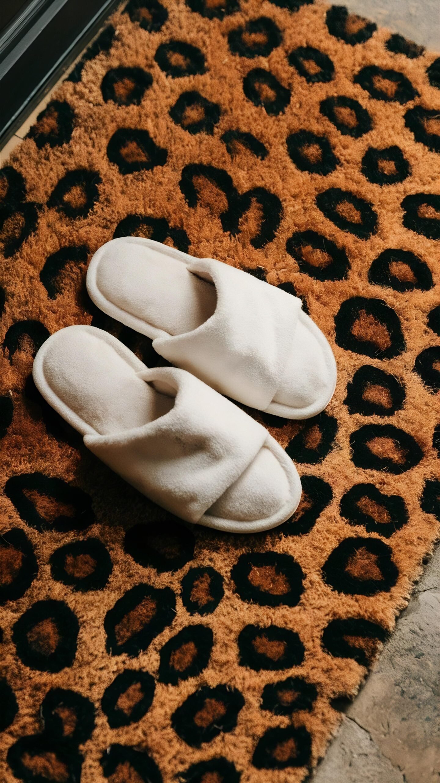 White Plush Slip-On House Slippers
