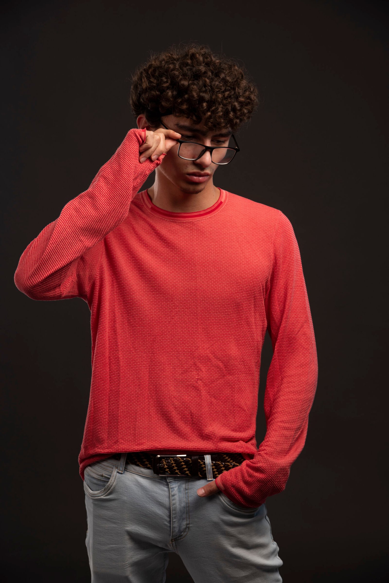 Textured Cranberry Long Sleeve Tee